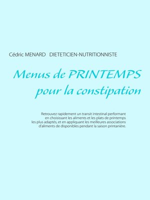 cover image of Menus de printemps pour la constipation